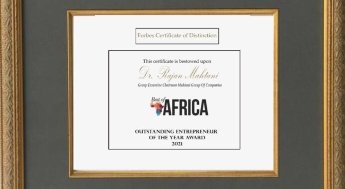 Dr. Rajan Lekhraj Mahtani Receives ‘Forbes-Best Of Africa’ Award